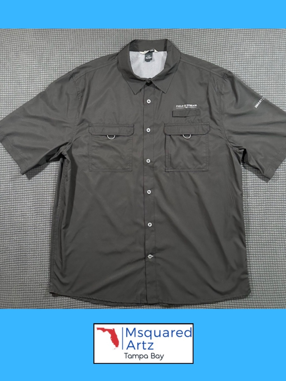 Field & Stream Fishing Shirt Mens Large Black Vented Performance Outdoor